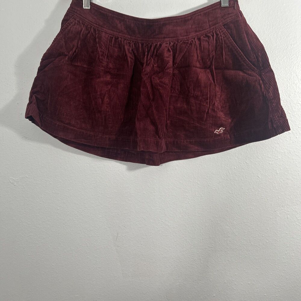 Hollister Mini Skirt Womens 5 Burgundy Corduroy Bettys Y2K Grunge 2000
